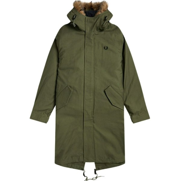 Fred Perry Hooded Parka Jacket - Green