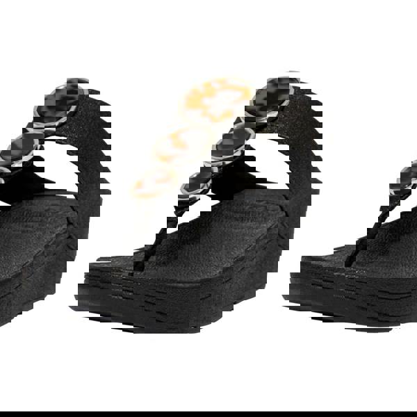 Fit Flop Womens/Ladies Halo Shimmer Toe Post Sandals - Black