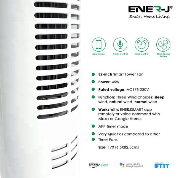 Voice controlled tower fan