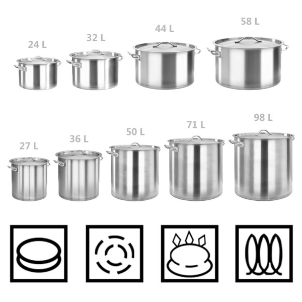 Berkfield Stock Pot 32 L 40x26 cm Stainless Steel