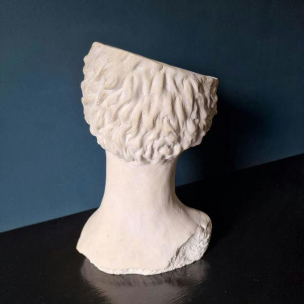 Classic Greek Style Faux Stone Female Bust Planter Home Decor Garden Ornament