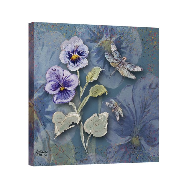 Claire Louise Powder Bloom Pansies Canvas Print