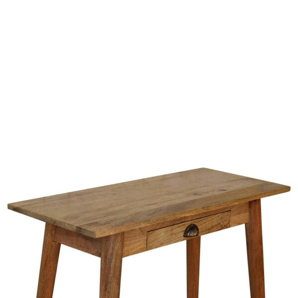 Wyld Haus Grasse Mini Natural Mango Wood Scandi Writing Desk with Drawer