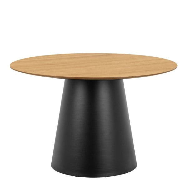 Furniture To Go Soli Round Dining Table in Oak/Black 120x75cm