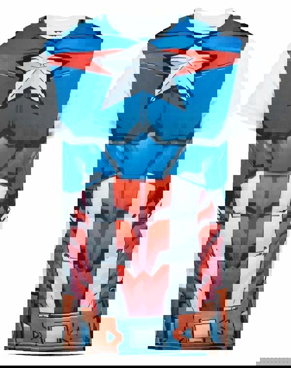 Marvel Mens Blue Captain America Short Sleeved T-Shirt