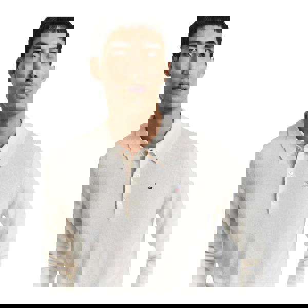 Gant Mens Superfine Lambswool Polo Shirt - Cream - 