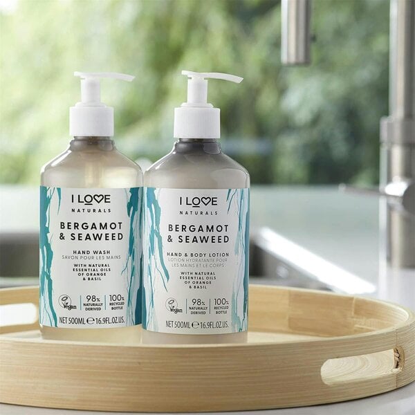 I LOVE Naturals Bergamot & Seaweed Hand Wash, 2 x 500ml