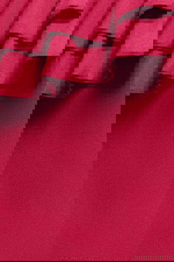 Scuba Crepe Rose Frill Maxi Dress - Magenta DR4281