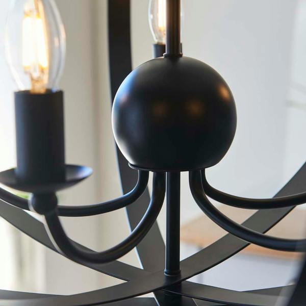 Pagazzi Lighting Midnight 5 Light Matte Black Pendant Ceiling Light