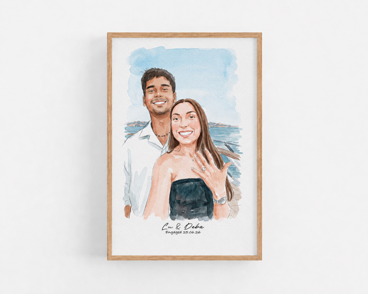 Personalised Engagement Portrait From Photo