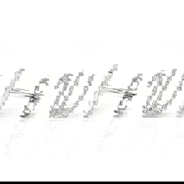 Say It With Luxe CZ Initial Earrings - Sterling Silver