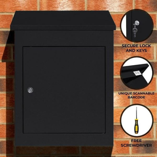 Monstershop Anti-Theft Parcel Post Box - Black