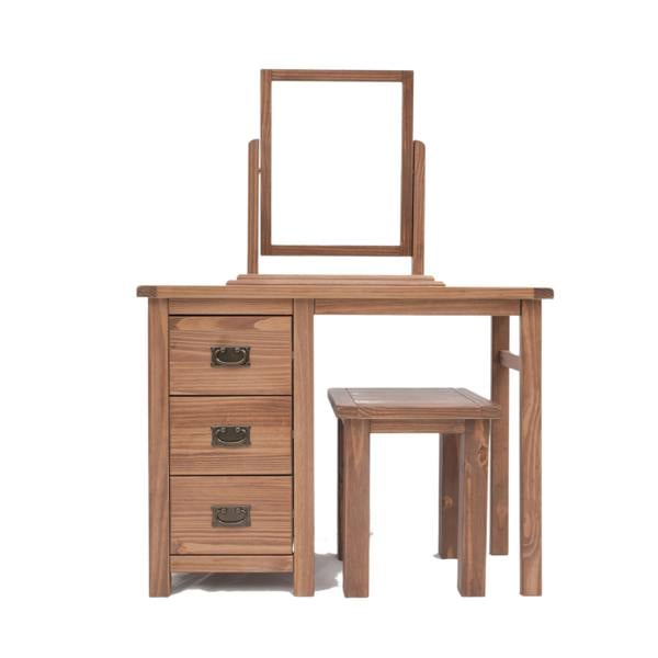Padua 3 Drawer Dressing Table Set Brass Drop Handle