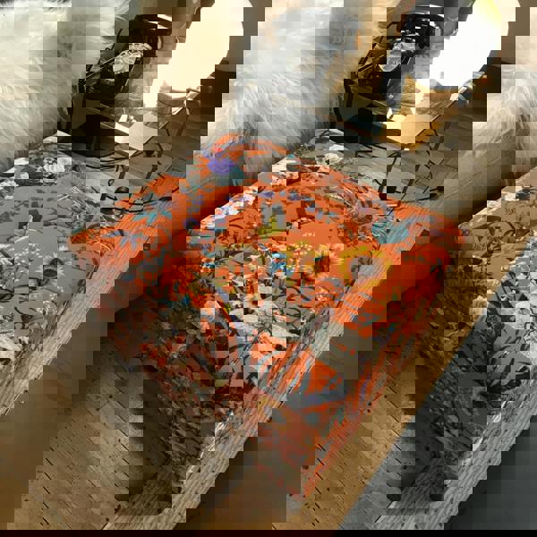 Premium UK made floor ottoman plain velvet deep button style