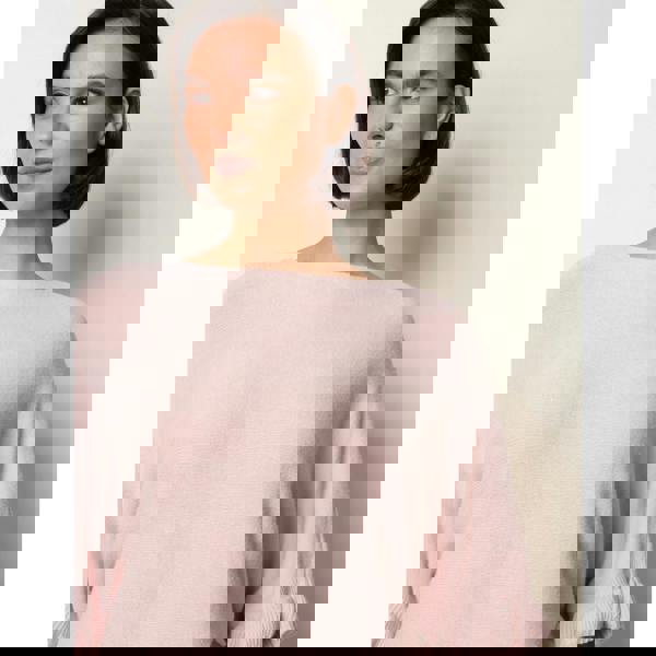 Blue Vanilla Knitted Frill Sleeve Batwing Jumper - Pink