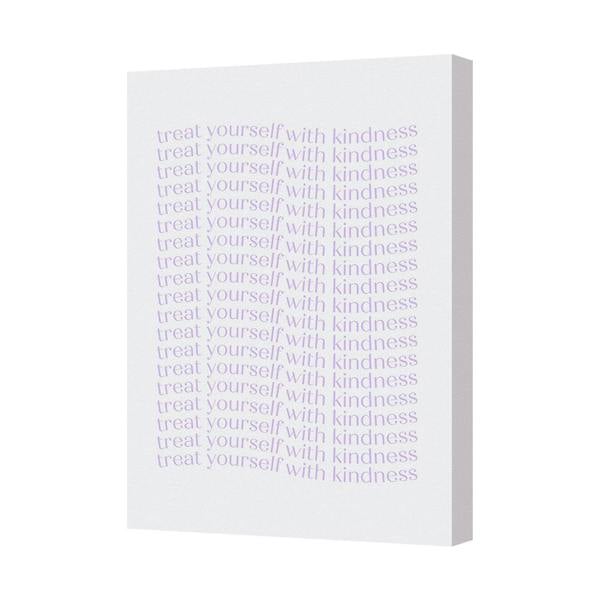 Benjamin Tate Design Canvas Wall Art Treat Yourself With Kindness Repeating Design