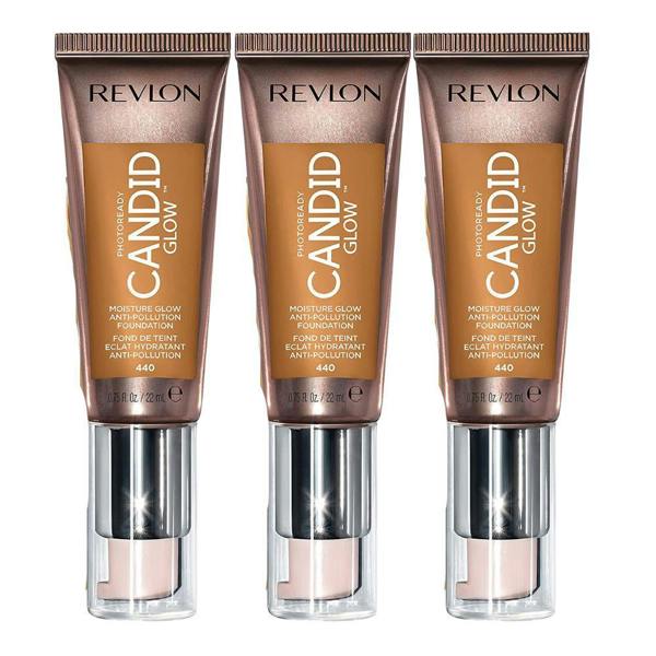 Revlon 3 x Revlon Photoready Candid Moisture Glow Foundation - 440 Caramel