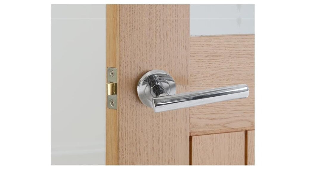 EDH Door Hardware Straight T Bar Internal Latch & Tubular Latch, Essential Sets for Internal, Featuring Polished Chrome Finish