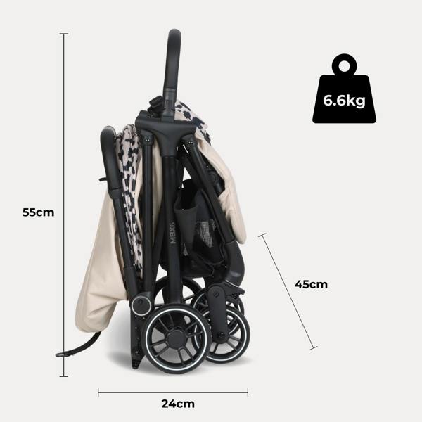 My Babiie MBX6 Compact Stroller - Fawn Leopard