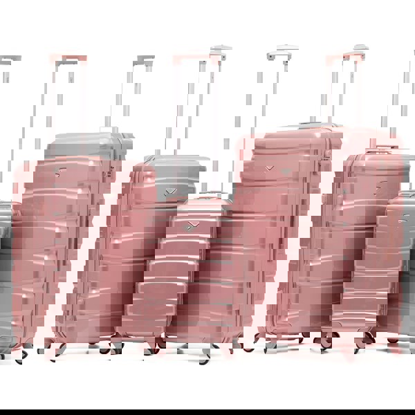 Flight Knight Set of 3 Hard Shell Suitcase Cabin & Check in Cases with TSA Lock