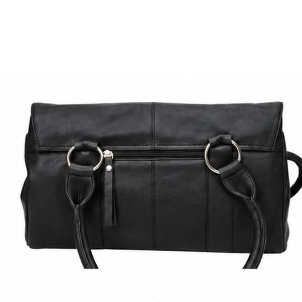 London Leathergoods Genuine Cow Nappa Leather Twin Handle Bag