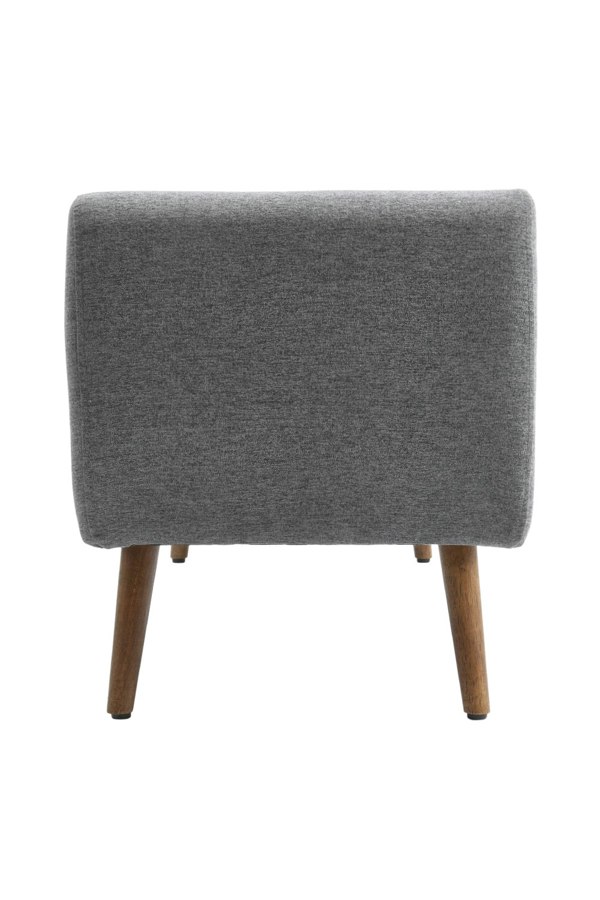 Living and Home 2-Seat Linen Upholstered Storage Bench with Side Arms and Walnut Colored Legs