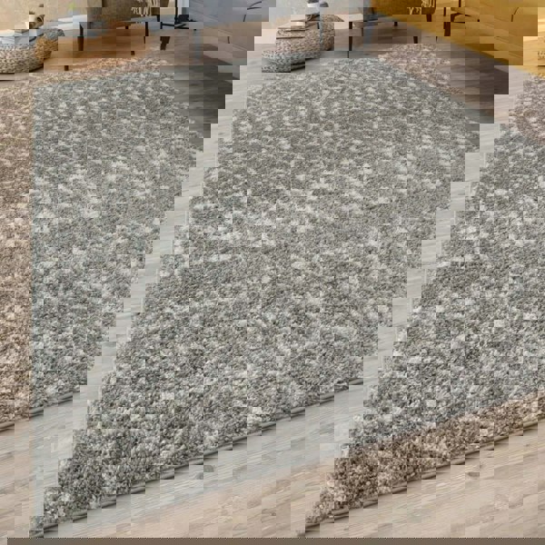 Moroccan-style thick shaggy rug pet-friendly, easy to clean