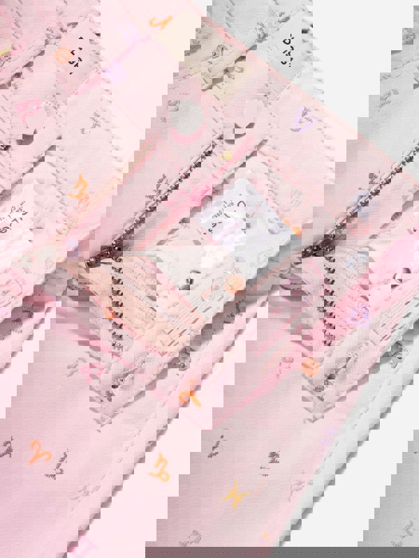 DL1961 Girls Jenny Star Signs Mini Skirt in Pink