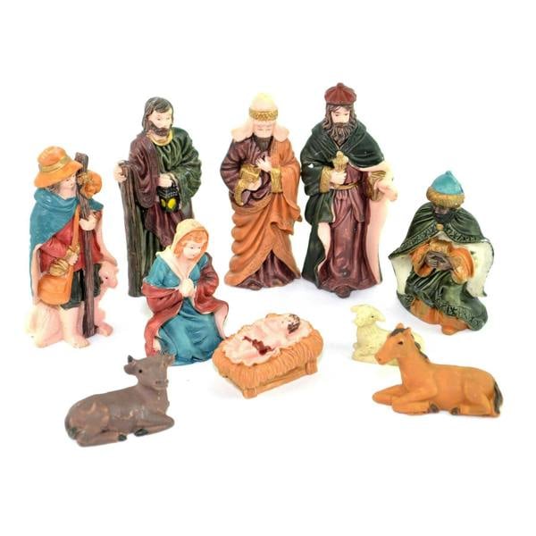 9cm Wooden Nativity Scene Set with 10 Movable Figures and Stable for Indoor Display image 2