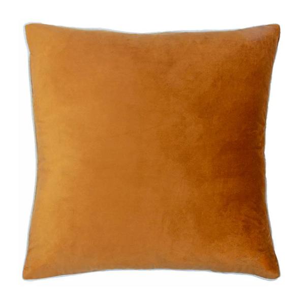 Furn Meridian Velvet Cushion Cover - Ginger/Ecru - 