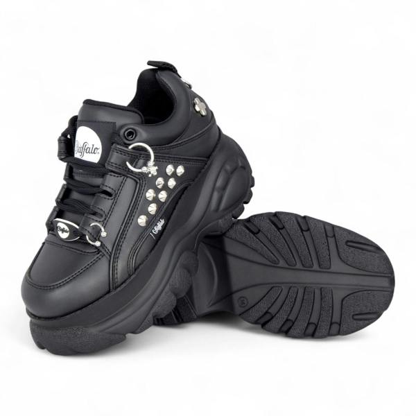 Buffalo Womens Black Studded Chunky Platform Fashion Trainers - 1339-14-PUNK