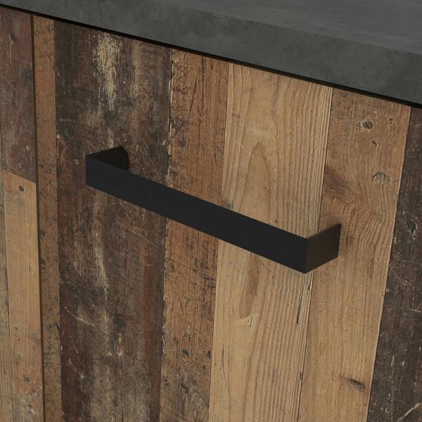 Furniture To Go Veris Under Sink Cabinet with 2 Doors in Walnut and Dark Grey