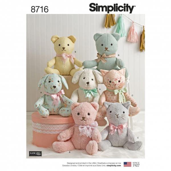 Simplicity Sewing Pattern 8716, Toys One Size - Easy