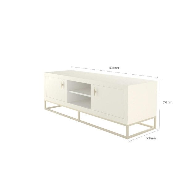 Wyld Haus Curitiba Cream Shagreen 2 Door TV Unit