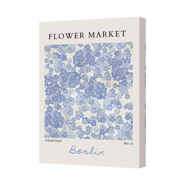 Benjamin Tate Design Flower Market Berlin Canvas Art Print Blue Floral Wall Decor