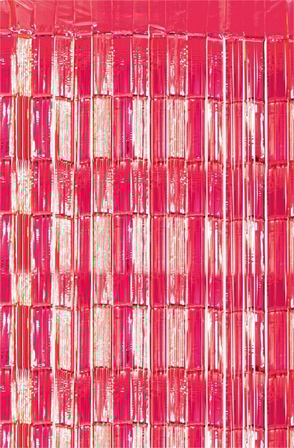 Cheetah Metallic Tinsel Curtain, 2.5M x 1M Red