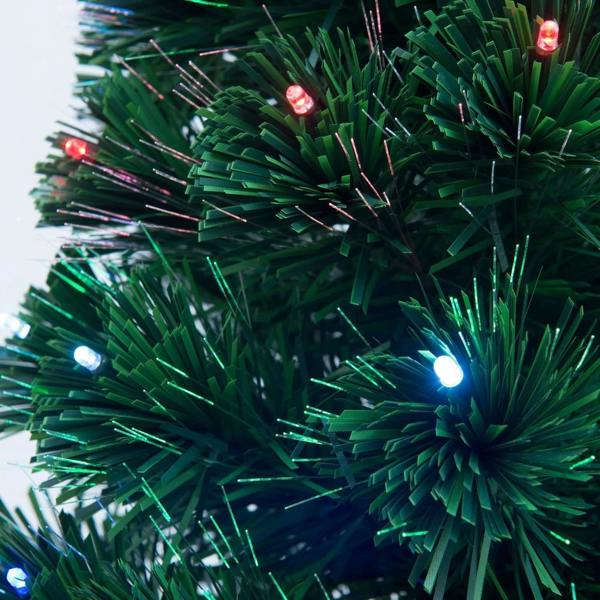 6ft Fibre Optic Christmas Tree, Multicolour LED Pre-Lit with 8 Light Modes, PVC Green Tips image 3