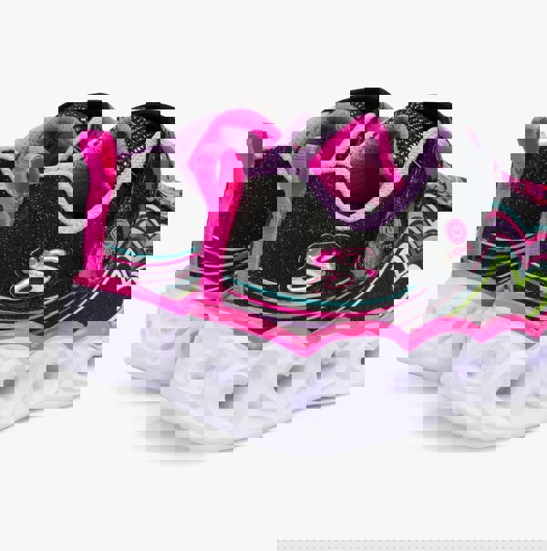 Skechers 302689L/BKMT HEART LIGHTS - RETRO HEARTS Girls Trainers Black/Multi