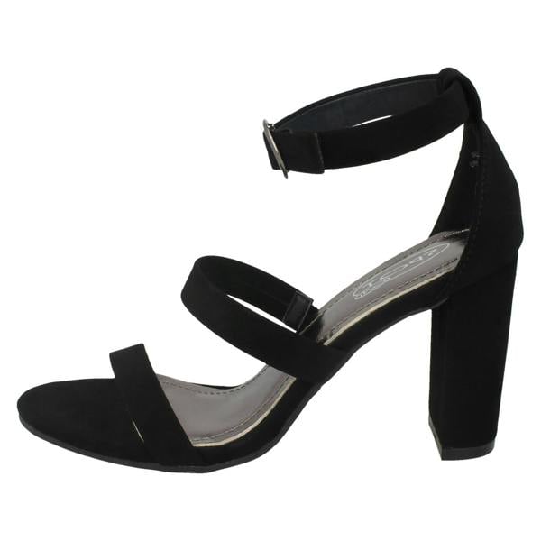 Spot On Ladies Spot On Double Strap High Heel Sandals