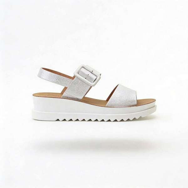 Heavenly Feet Heavenly Feet PISTACHIO Womens Ankle Strap Sandals Silver