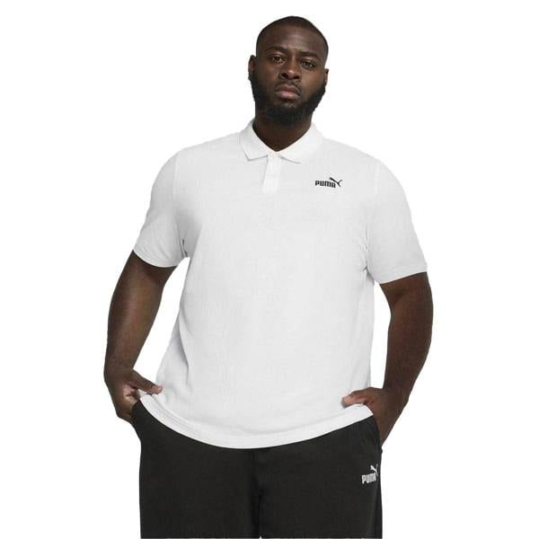 Puma Mens Logo Pique Classic Polo Shirt - White - 