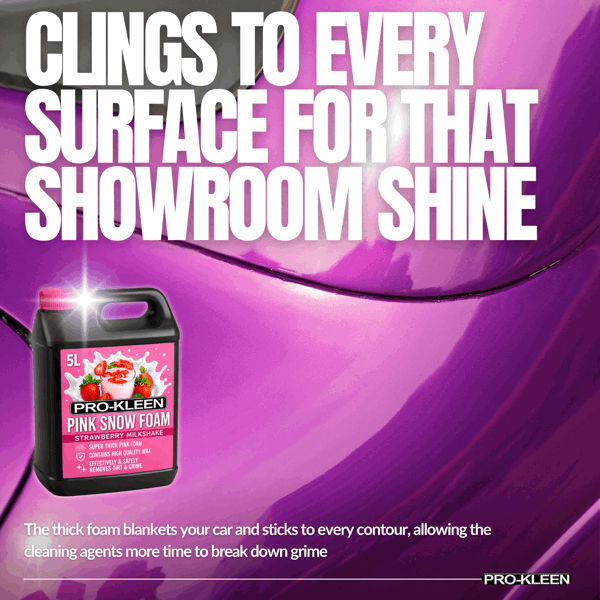 ProKleen Pro-Kleen 5L Strawberry Milkshake PINK Snow Foam with Wax Super Thick & Non-Caustic Foam