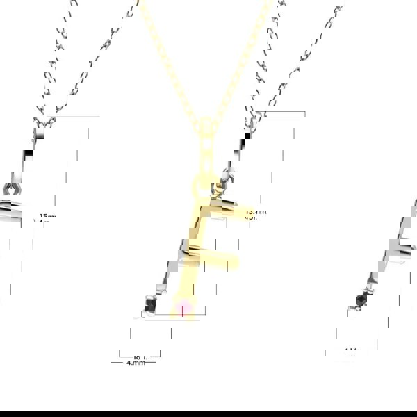 Gemondo Initial Ruby Letter Necklace In 9ct Yellow Gold