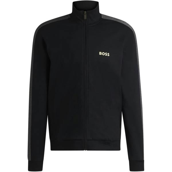 Boss Mens Logo Regular Long-Sleeved Jacket - Black/Gold - 