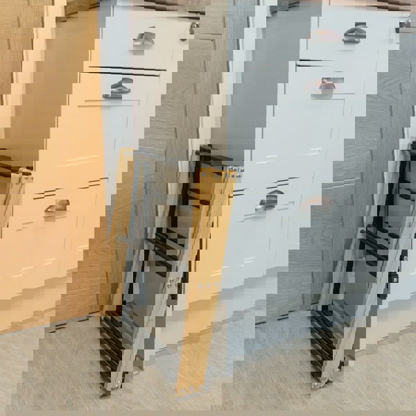 JVL Bamboo Extendable 3 Tier Concertina Clothes Airer, Brown