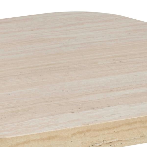 Wyld Haus Frankfurt Square Travertine Effect Coffee Table Rounded Corners