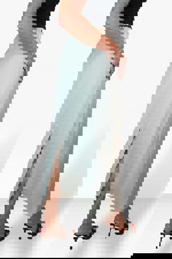 Paulo Due Women's Midi Maxi Matte Satin Skirt Elasticated Waist