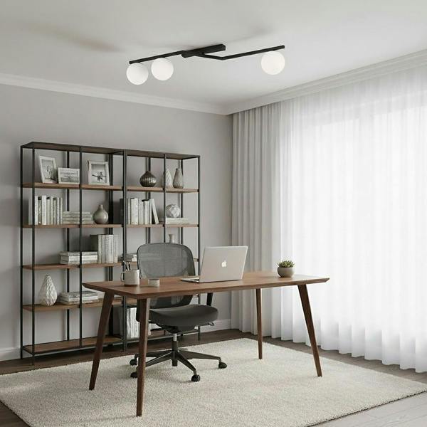 Emibig NATON Ceiling lamp 3 x E14 Black with White Shade