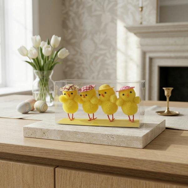 Garden Greatness Set of Four Decorative Chicks with Hats