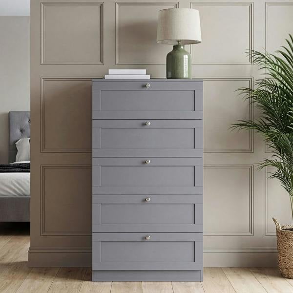 Vida Designs Altino 5 Drawer Chest, Black